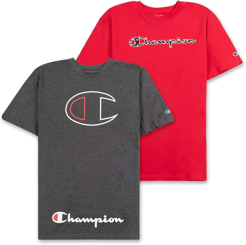 Champion Big and Tall Shirts for Men – 2 Pack Graphic Mens Big and Tall T-Shirts