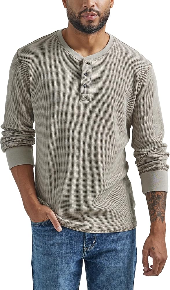 Wrangler Authentics Men's Long Sleeve Waffle Henley