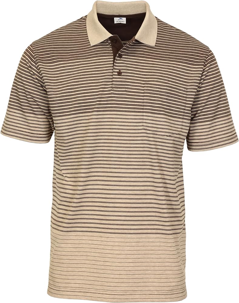 Gioberti Mens Multiple Stripe Polo Shirt with Pocket