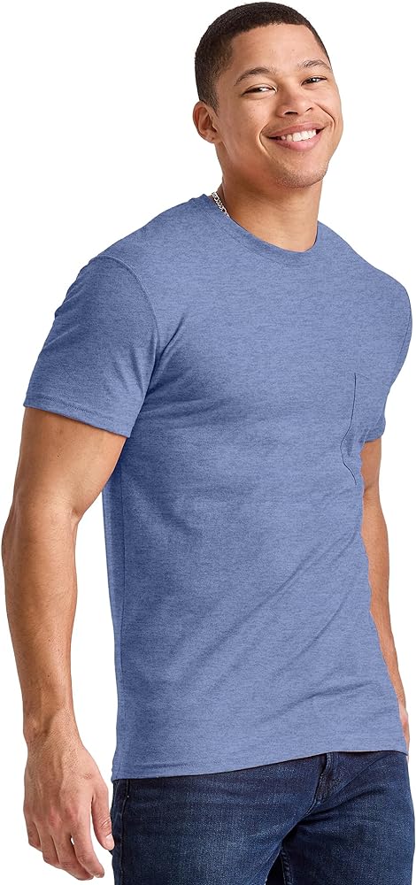 Hanes Mens Originals Lightweight Pocket T-Shirt, Tri-Blend Tee Shirt For Men