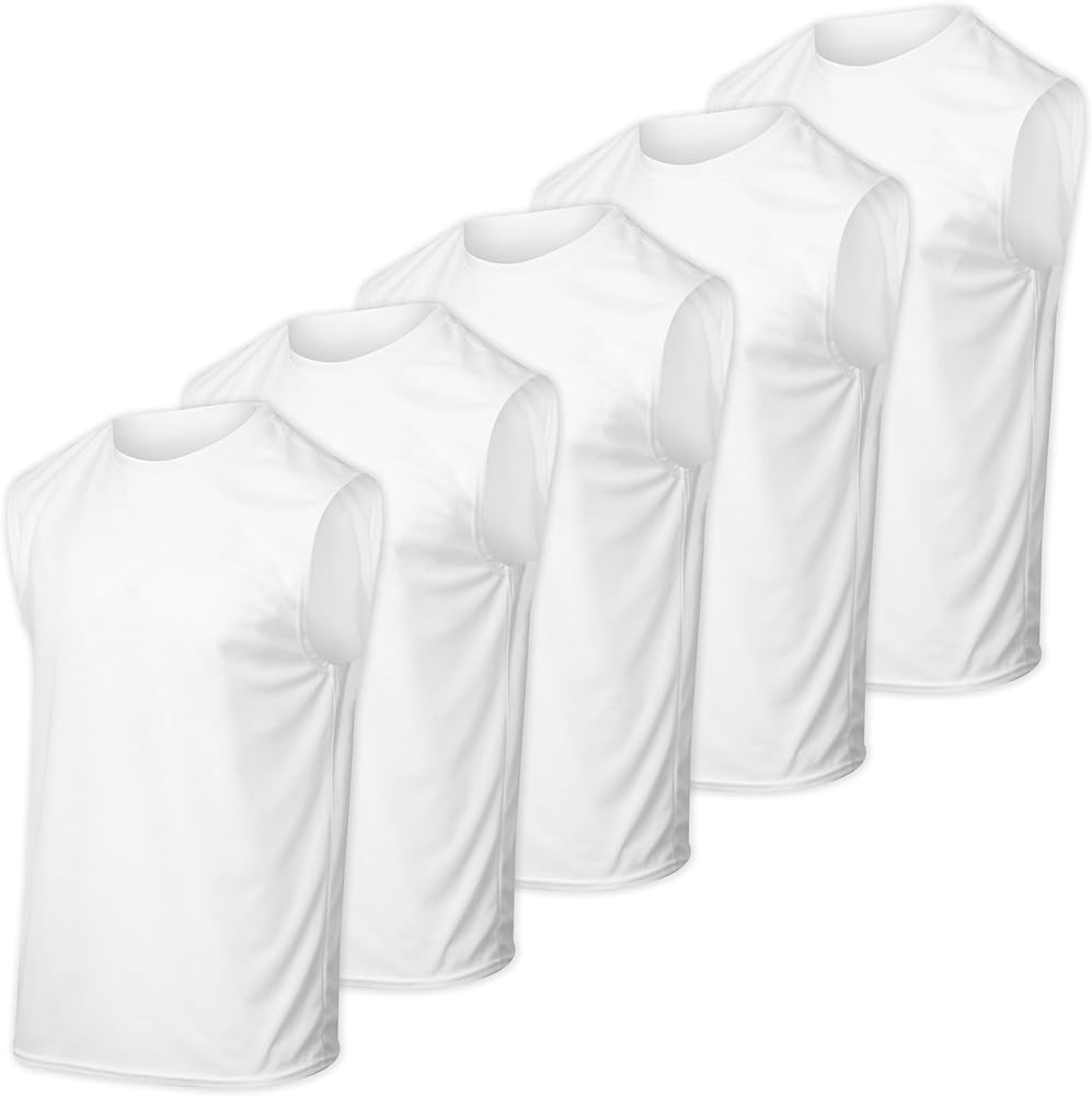 Real Essentials 5 Pack: Men's Mesh Active Athletic Tech Tank Top - Workout & Training Activewear (Available in Big & Tall)