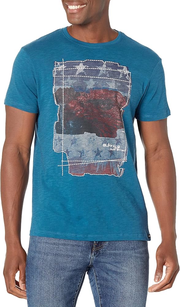 Buffalo David Bitton Men's Short Sleeve Americana Tee