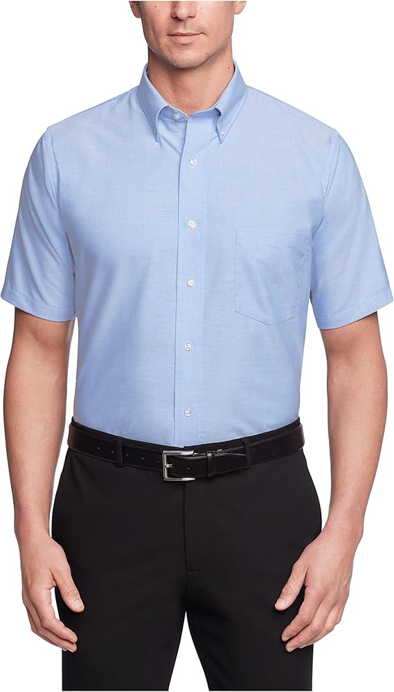 Van Heusen Mens Dress Shirts Short Sleeve Oxford Solid