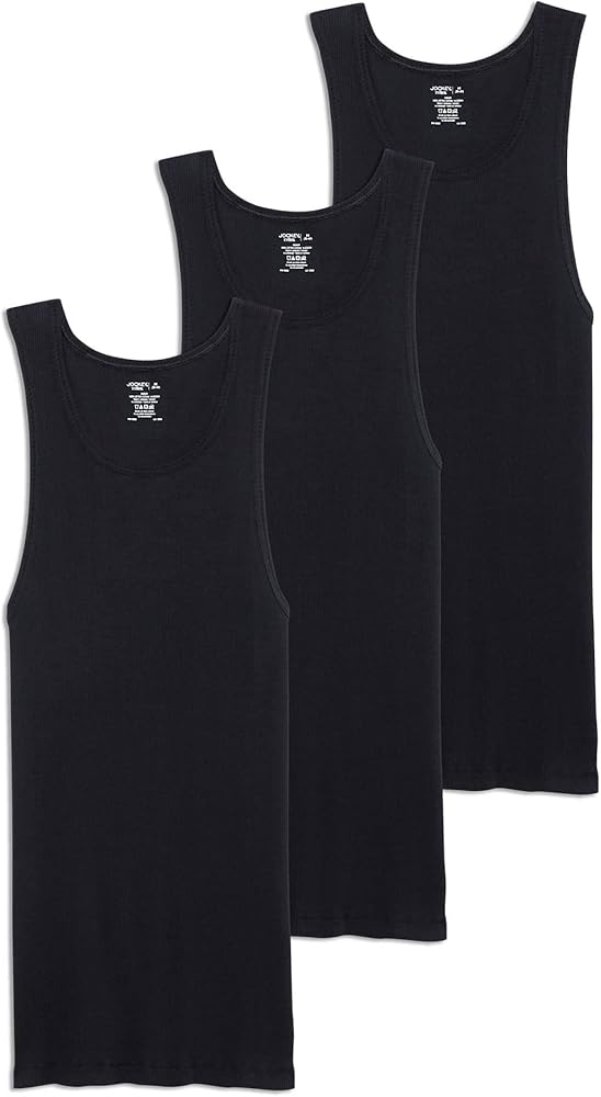 Jockey Men's Undershirt 100% Cotton Tall Man A-Shirt Tank - 3 Pack