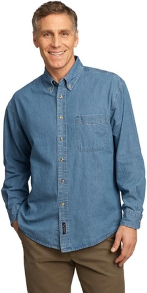 Port & Company - Long Sleeve Value Denim Shirt. SP10