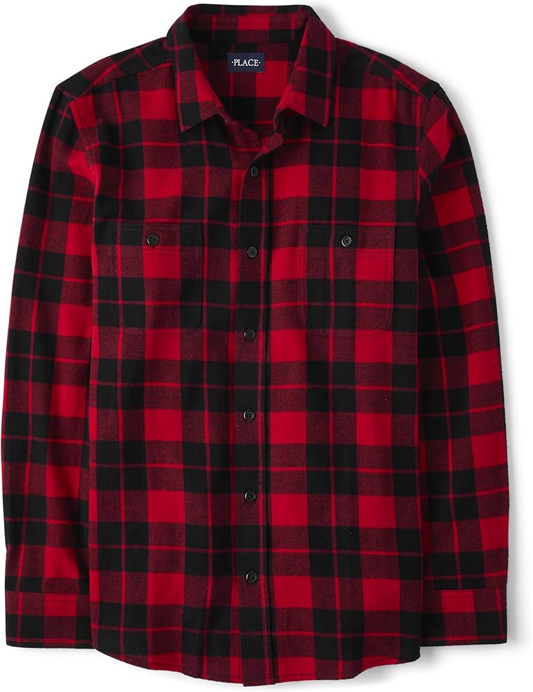 The Children's Place Men's Dad & Son Matching Long Sleeve Flannel Button Up Shirt