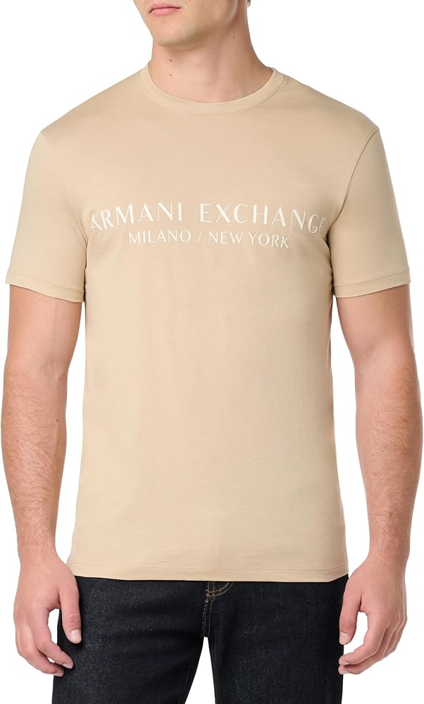 Armani Exchange Men's Regular Fit Short Sleeve Milan New York Logo Tee