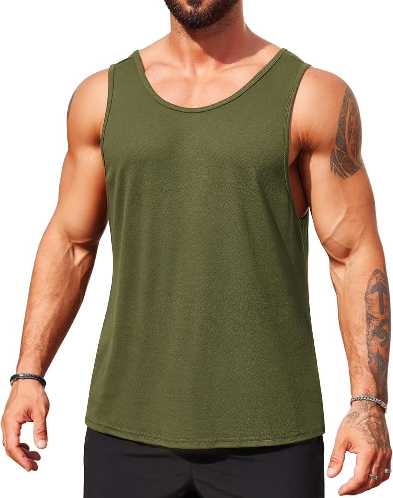 COOFANDY Men's Casual Tank Tops Sleeveless Muscle Workout T Shirts Summer Beach Top