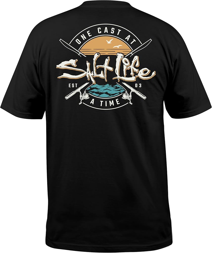 Salt Life men's One Cast at a Time Short Sleeve Tee