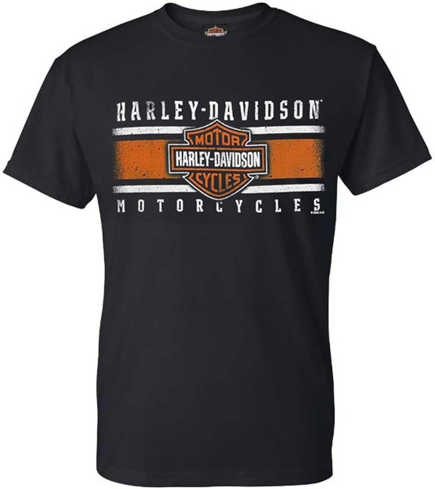 Harley-Davidson Men's Iconic Bar & Shield Crew-Neck Short Sleeve Shirt - Black