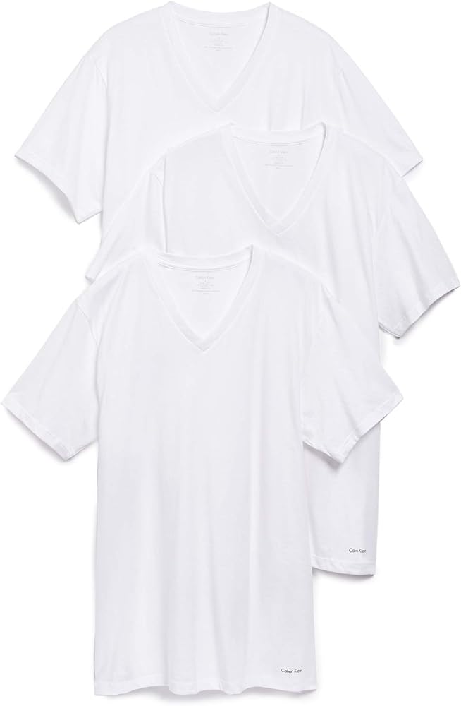 Calvin Klein Men's Short Cotton Multipack V Neck T-Shirts