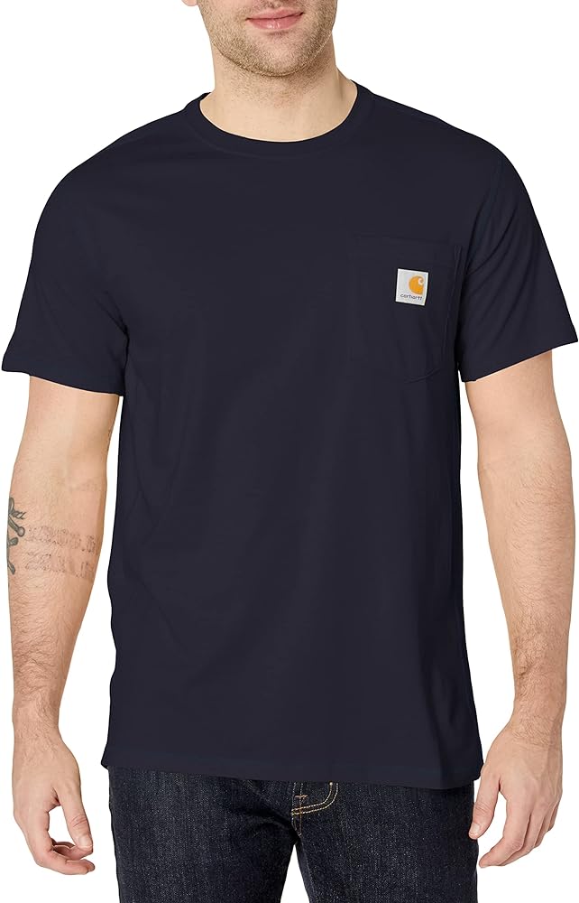 Mens Force Relaxed Fit Midweight ShortSleeve Pocket TShirt