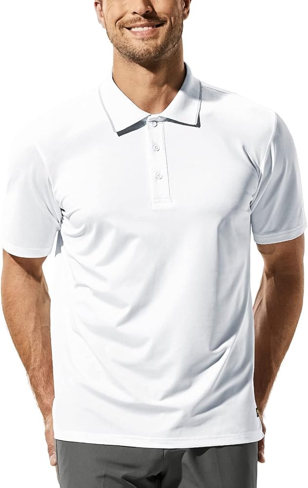 MIER Polo Shirts for Men Quick Dry Short Sleeve Golf Tennis Collared T-Shirts Performance Pique Polos