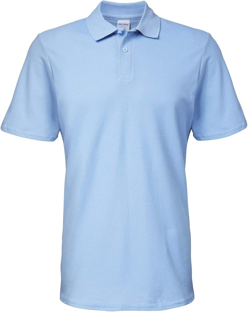 Gildan 64800 Softstyle Adult Double Pique Polo Shirt - Light Blue - XL