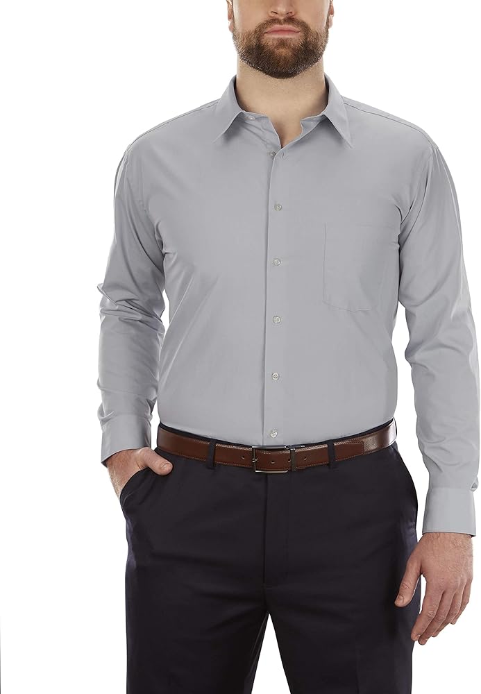 Van Heusen Men's BIG FIT Dress Shirts Poplin (Big and Tall)