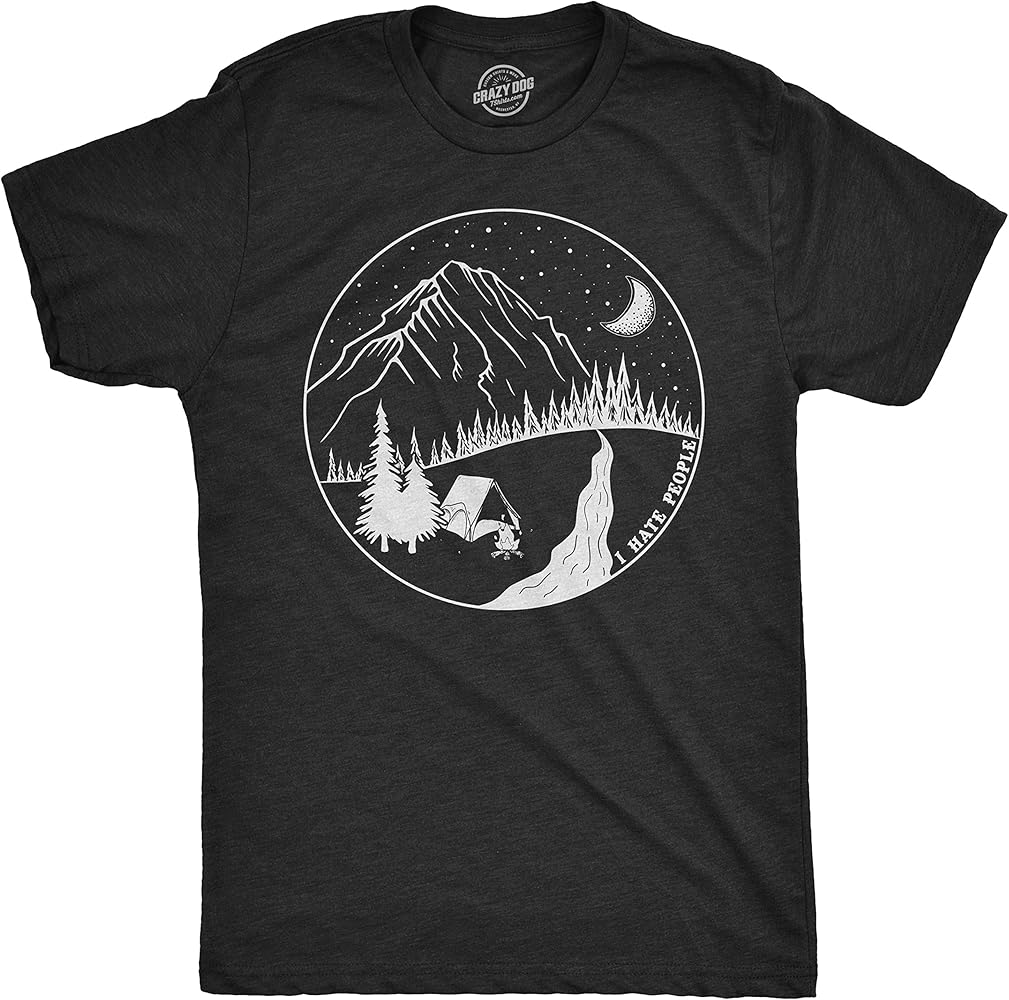 Mens Camping T Shirts Funny Camp Tees for Guys Cool Shirts for Outdoor Camping