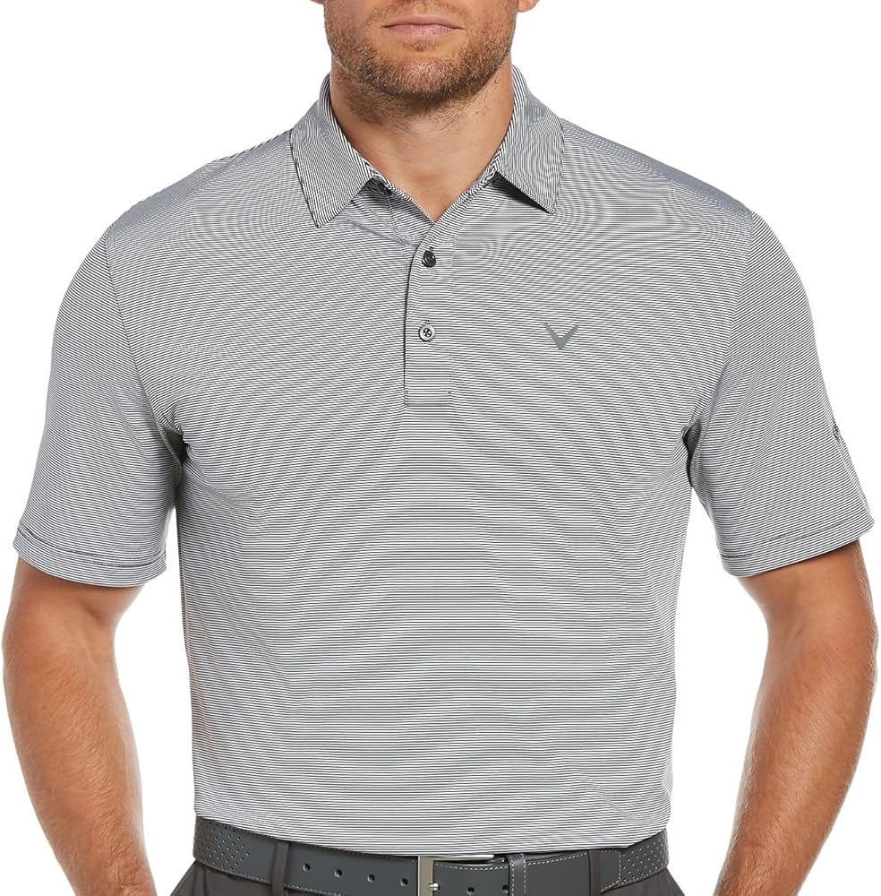 Callaway Men's Fine Line Stripe Short Sleeve Golf Polo Shirt