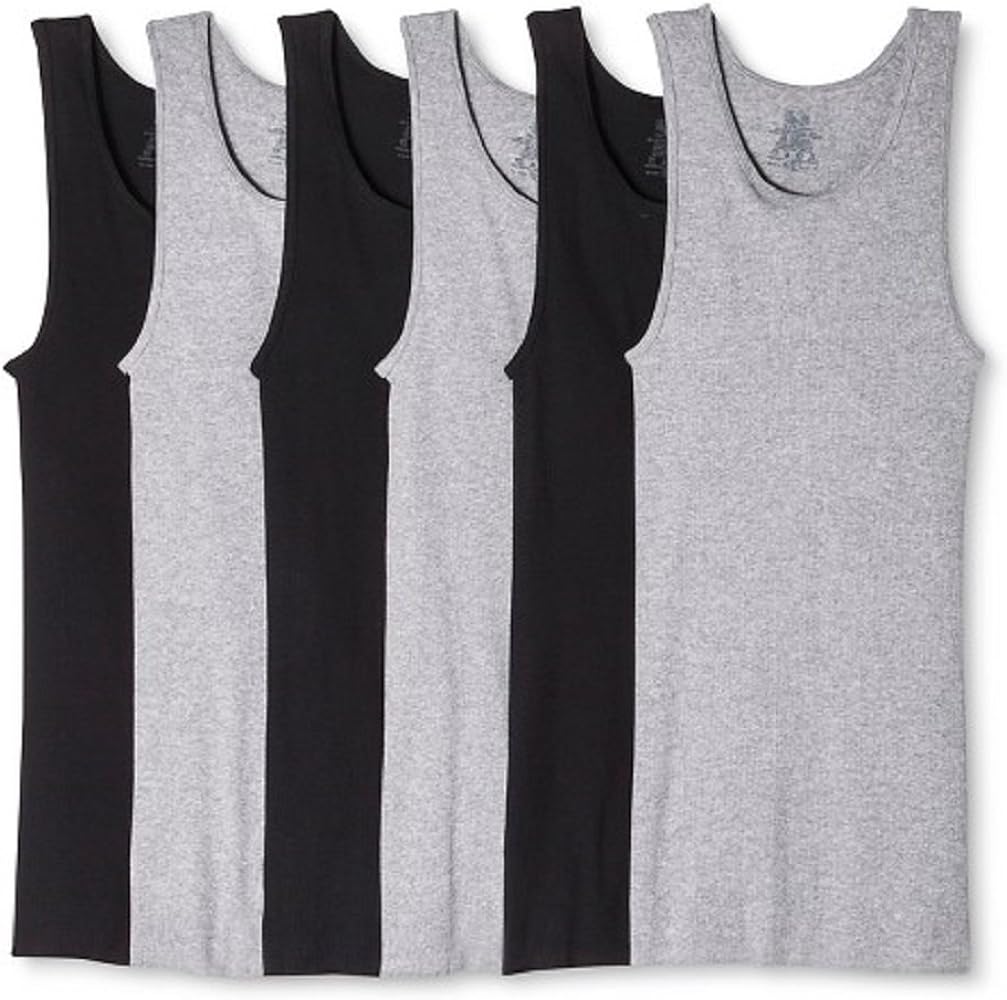 Hanes Best Tagless Ring Spun Cotton Tank Tagless A-Shirts 6-Pack