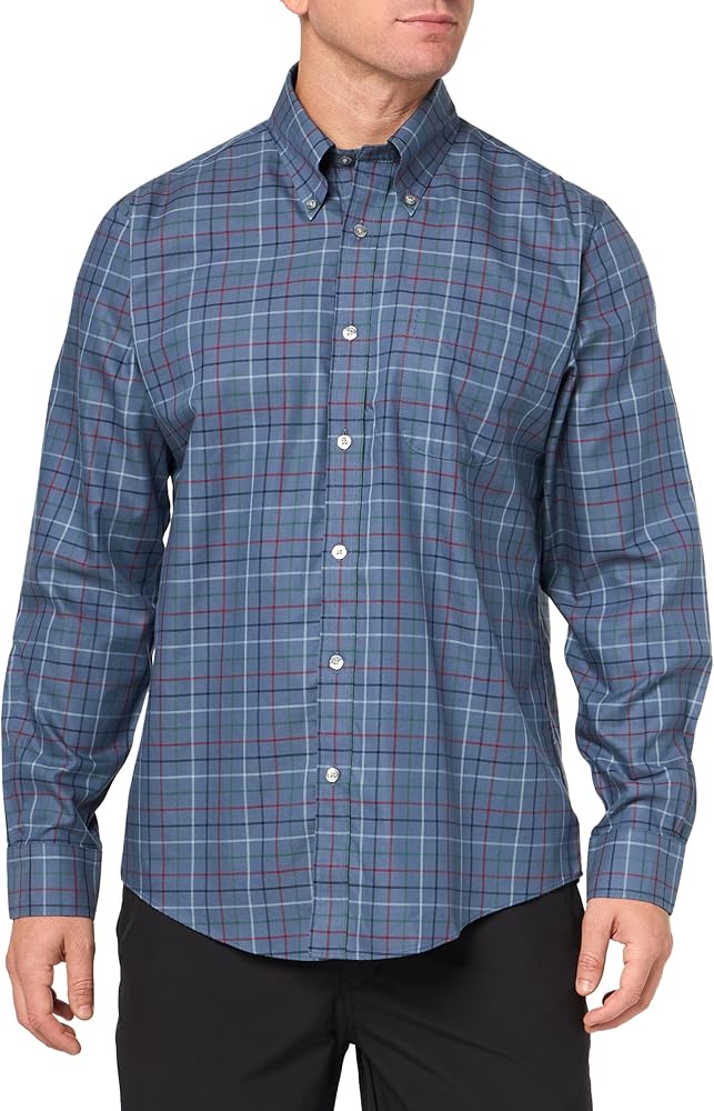 Brooks Brothers Men's Non-iron Stretch Twill Long Sleeve Check Sport Shirt