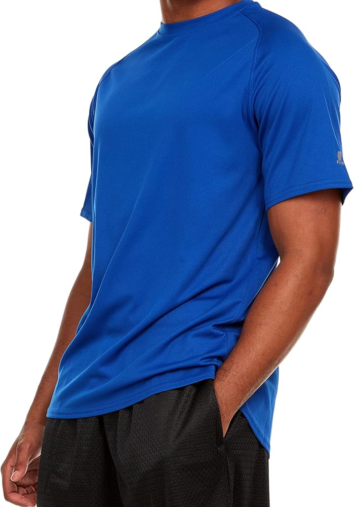 Russell Men's Active Athletic Dri-Power Short Sleeve Performance T-Shirt for Gym, Running