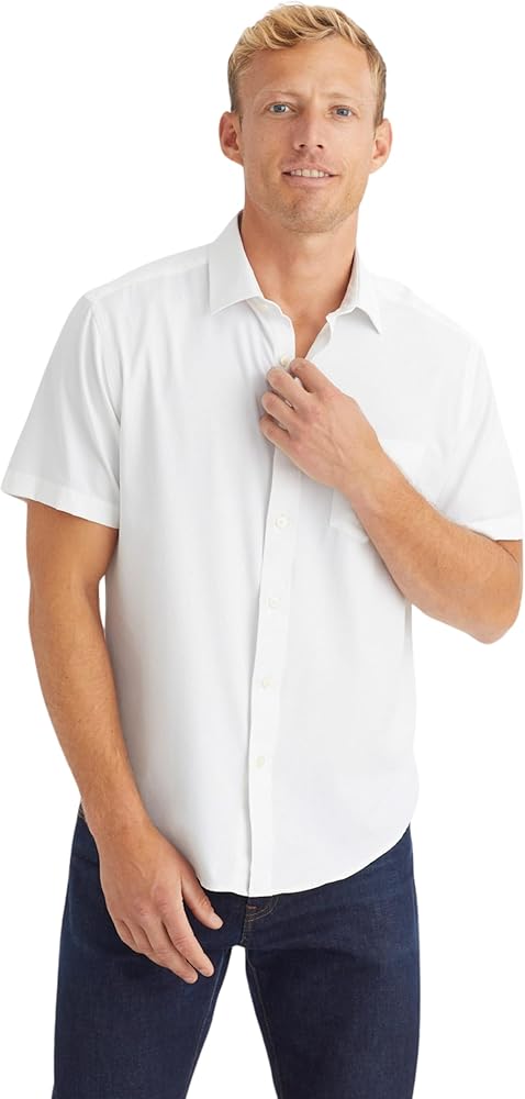 UNTUCKit Gironde - Untucked Perfornance Shirt for Men, Short Sleeve, Wrinkle-Free, Regular Fit