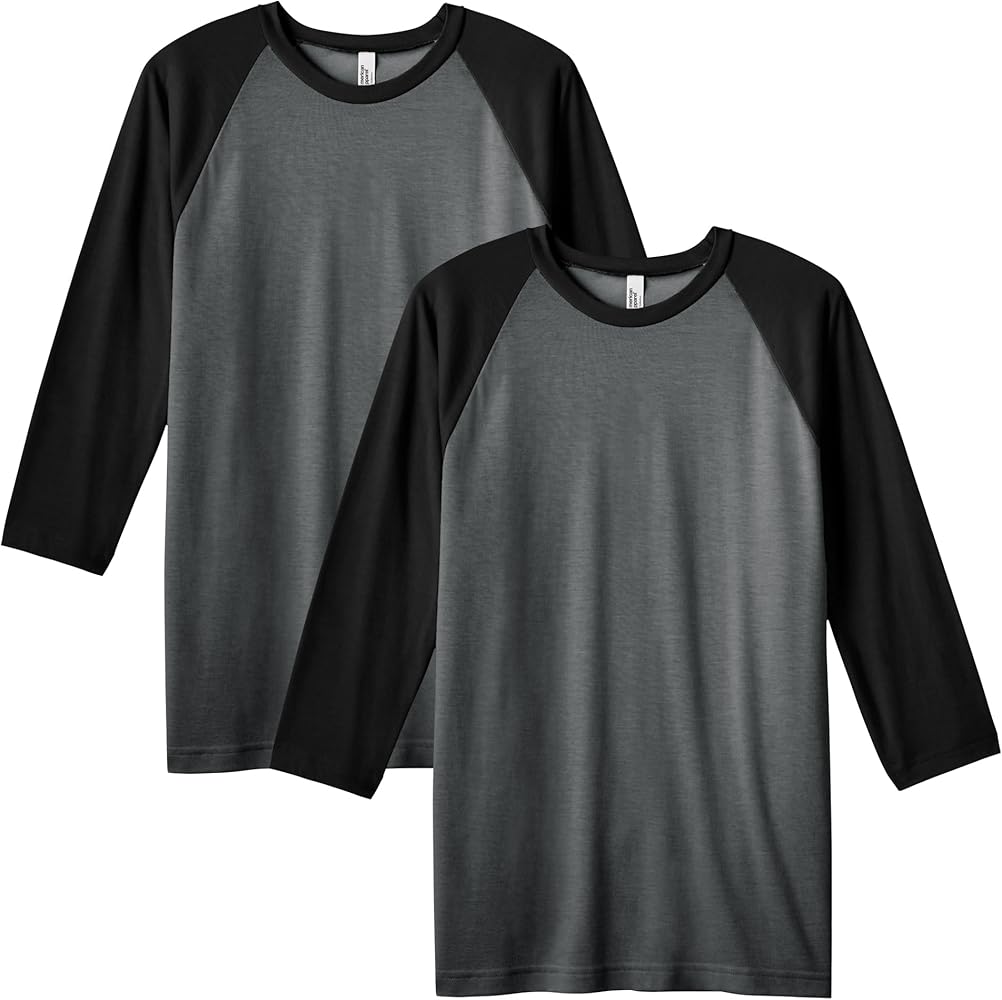 American Apparel Unisex CVC Raglan T-Shirt, Style G2003CVC, 2-Pack