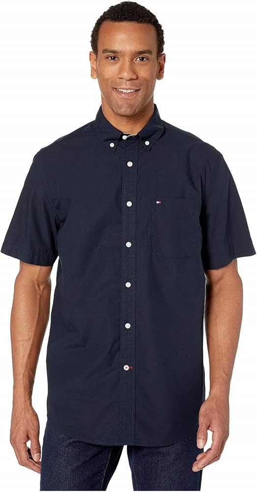 Tommy Hilfiger Men's Short Sleeve Casual Button Down Shirt in Classic Fit