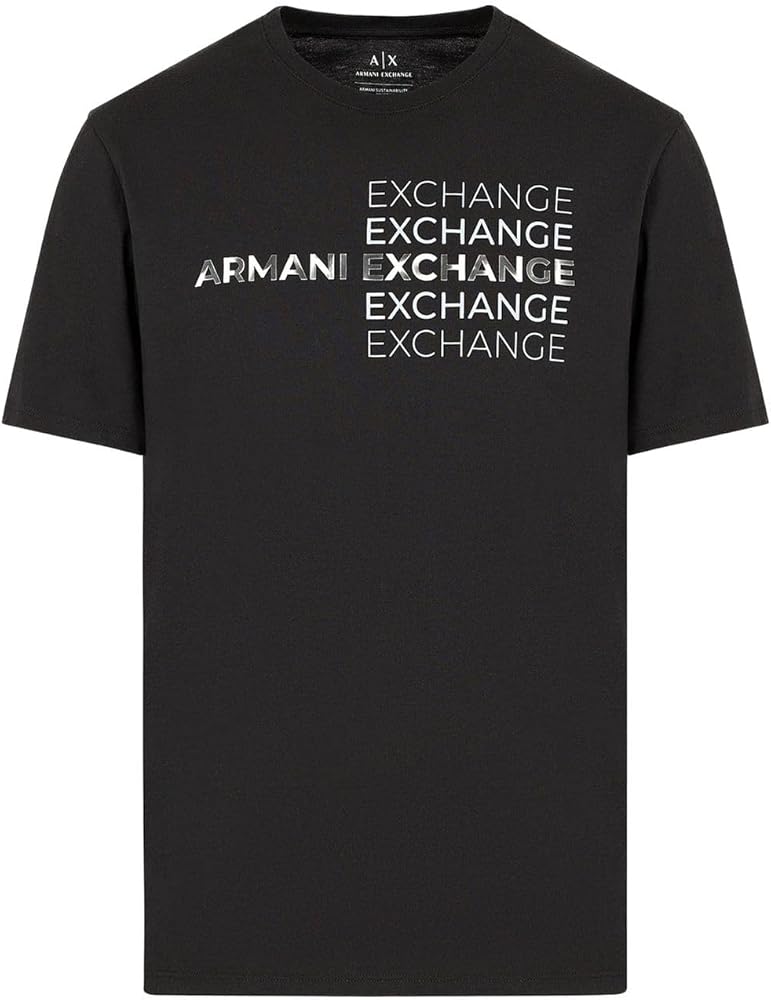 Armani Exchange Men's Regular Fit Cotton Repeat Logo Tee