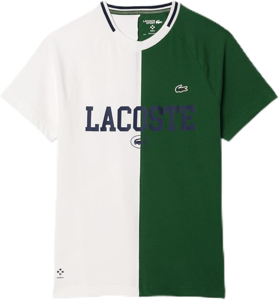 Lacoste Men's Short Sleeve Regular Fit Colorblocked Tennis Tee Shirt