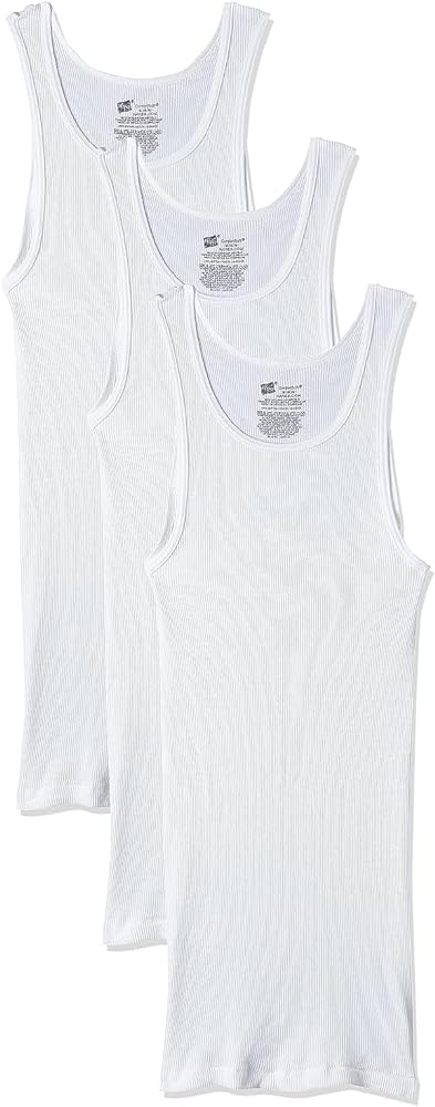 Hanes Men's Cotton Tank Undershirts Pack, Moisture-Wicking Ribbed Tanks, lightweight Cotton Tank Undershirts, 3-Pack