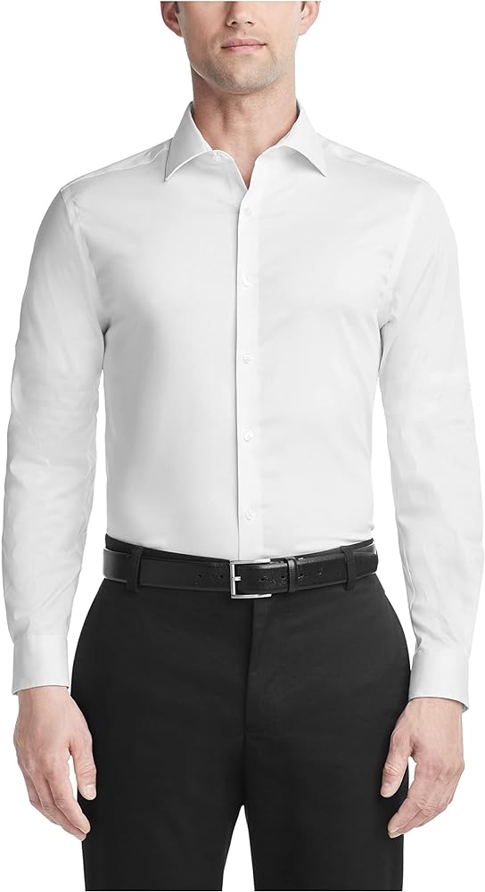 Van Heusen Men's Dress Shirt Slim Fit Ultra Wrinkle Free Flex Collar Stretch