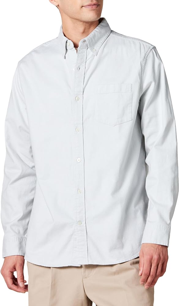 Amazon Essentials Men's Regular-Fit Long-Sleeve Pocket Stretch Oxford Shirt (Available in Big & Tall)