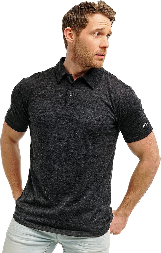 Merino Wool Polo Shirt Men - Anti-Odor 100% Merino Wool Shirts for Men Short Sleeve and Long Sleeve Breathable