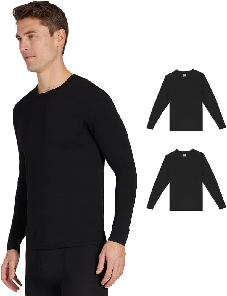 32 DEGREES Men's 2-Pack Performance Lightweight Thermal Baselayer Crewneck Top