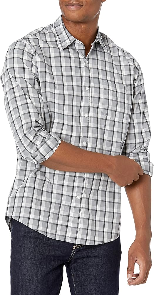 Amazon Essentials Men's Regular-Fit Long-Sleeve Casual Poplin Shirt