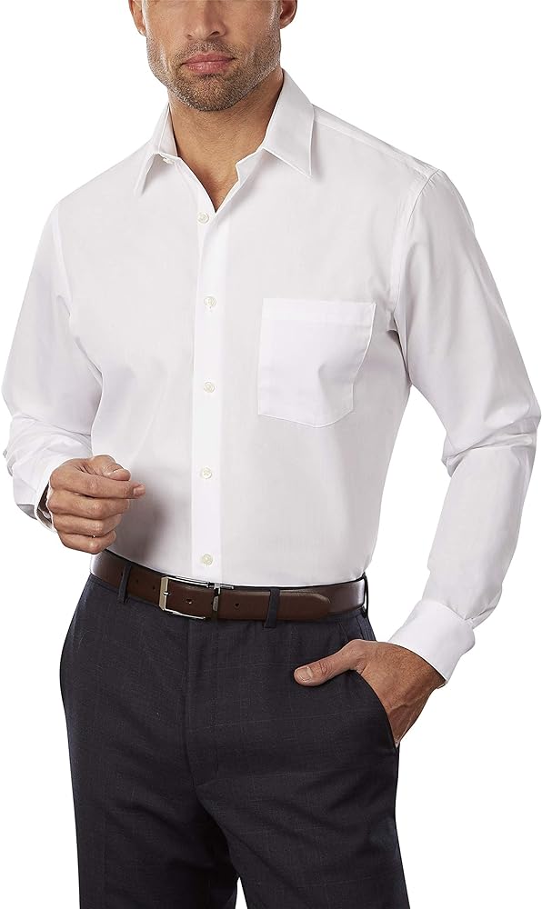 Van Heusen Men's Dress Shirt Fitted Poplin Solid