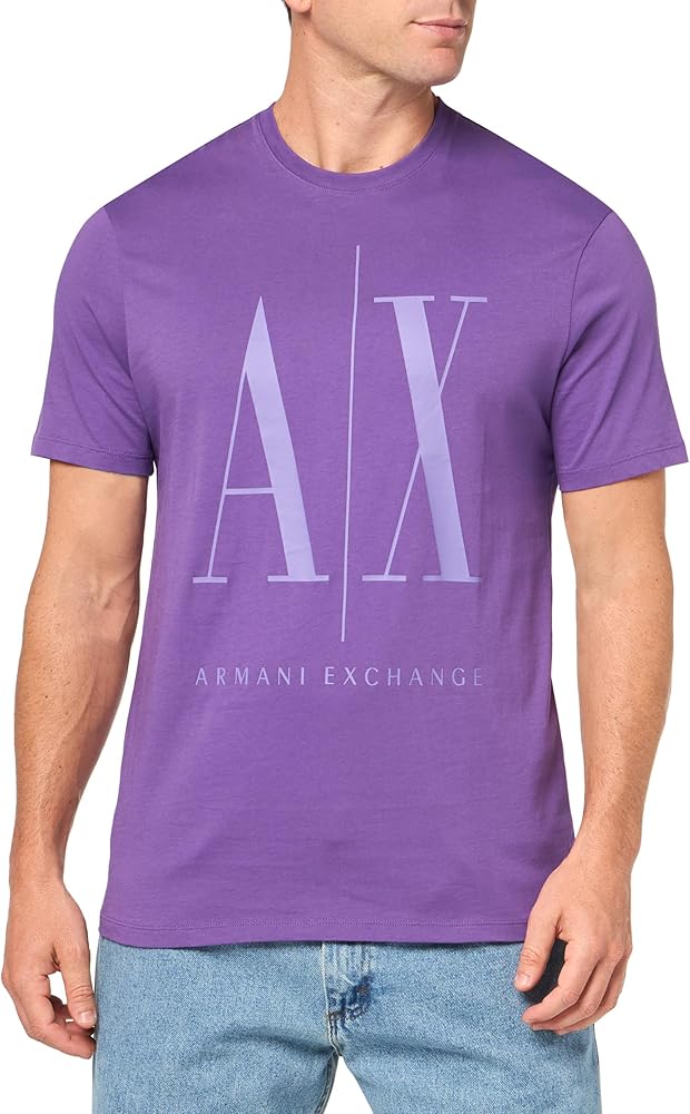 Armani Exchange Men's Regular Fit Cotton Jersey Ax Icon Logo Tee