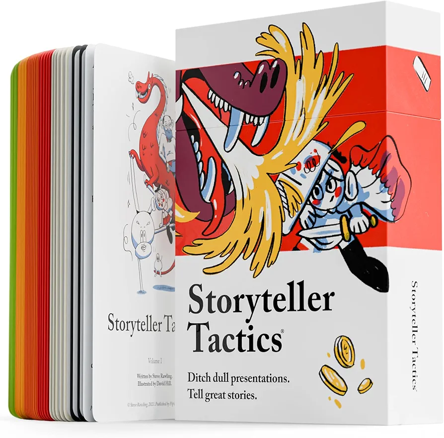 Storyteller Tactics Card Deck, Business Tool to Improve Your Influence and Persuasion in Workshops, Sales Pitches, Presentations and More, 54 Cards in a Case