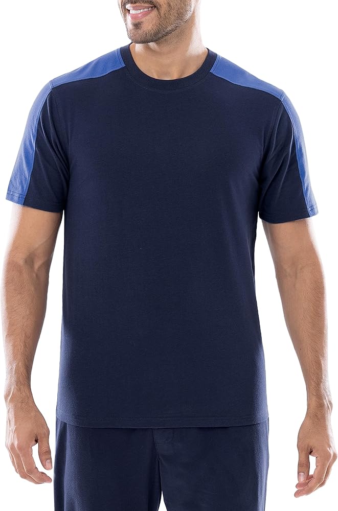 IZOD Men's Cotton Polyester Sueded Jersey Knit Short Sleeve Sleep Lounge T-Shirt