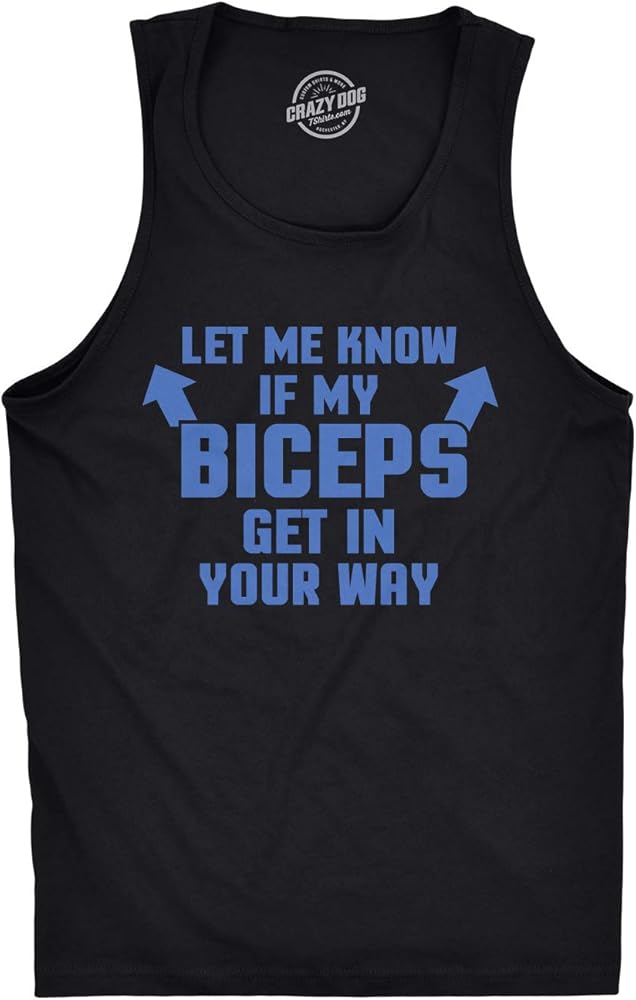 Let Me Know If My Biceps Get in The Way Tank Top Funny Workout Sleeveless Tee