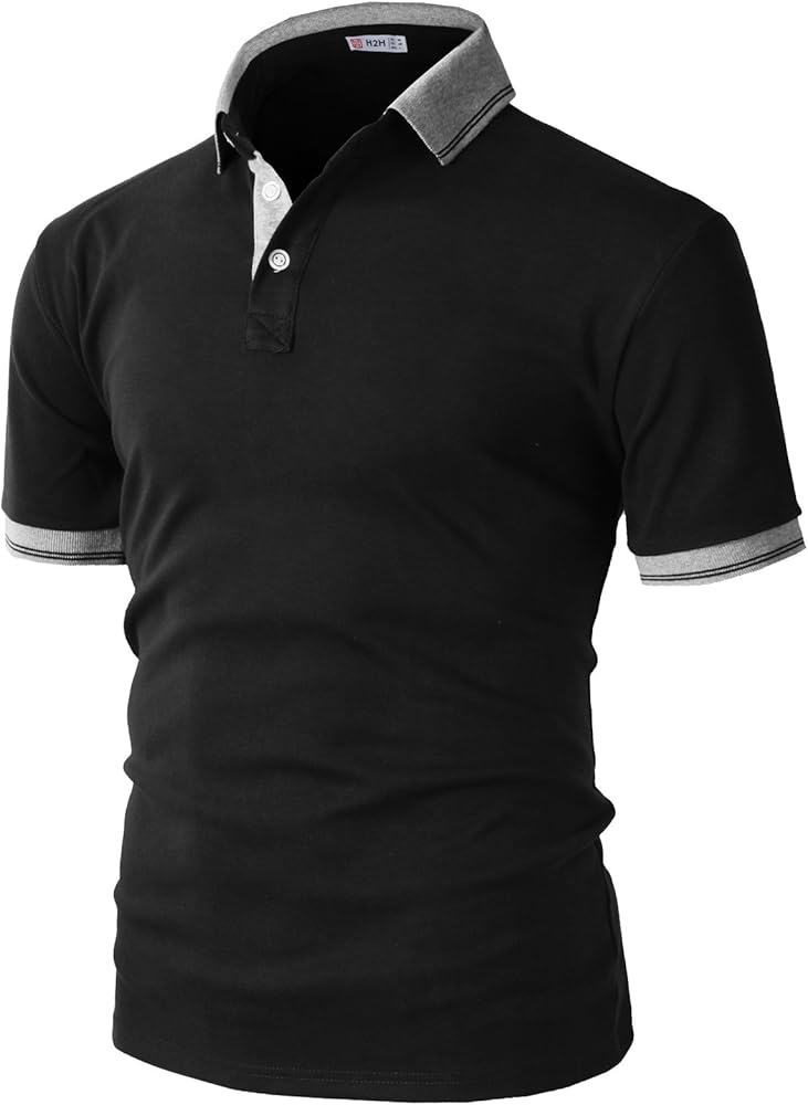 H2H Mens Casual Slim Fit Polo T-Shirts of Various Styles and Designed