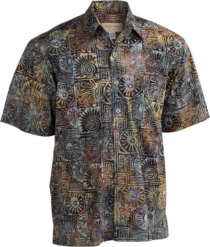 Johari West Antigua Summer Tropical Hawaiian Batik Shirt