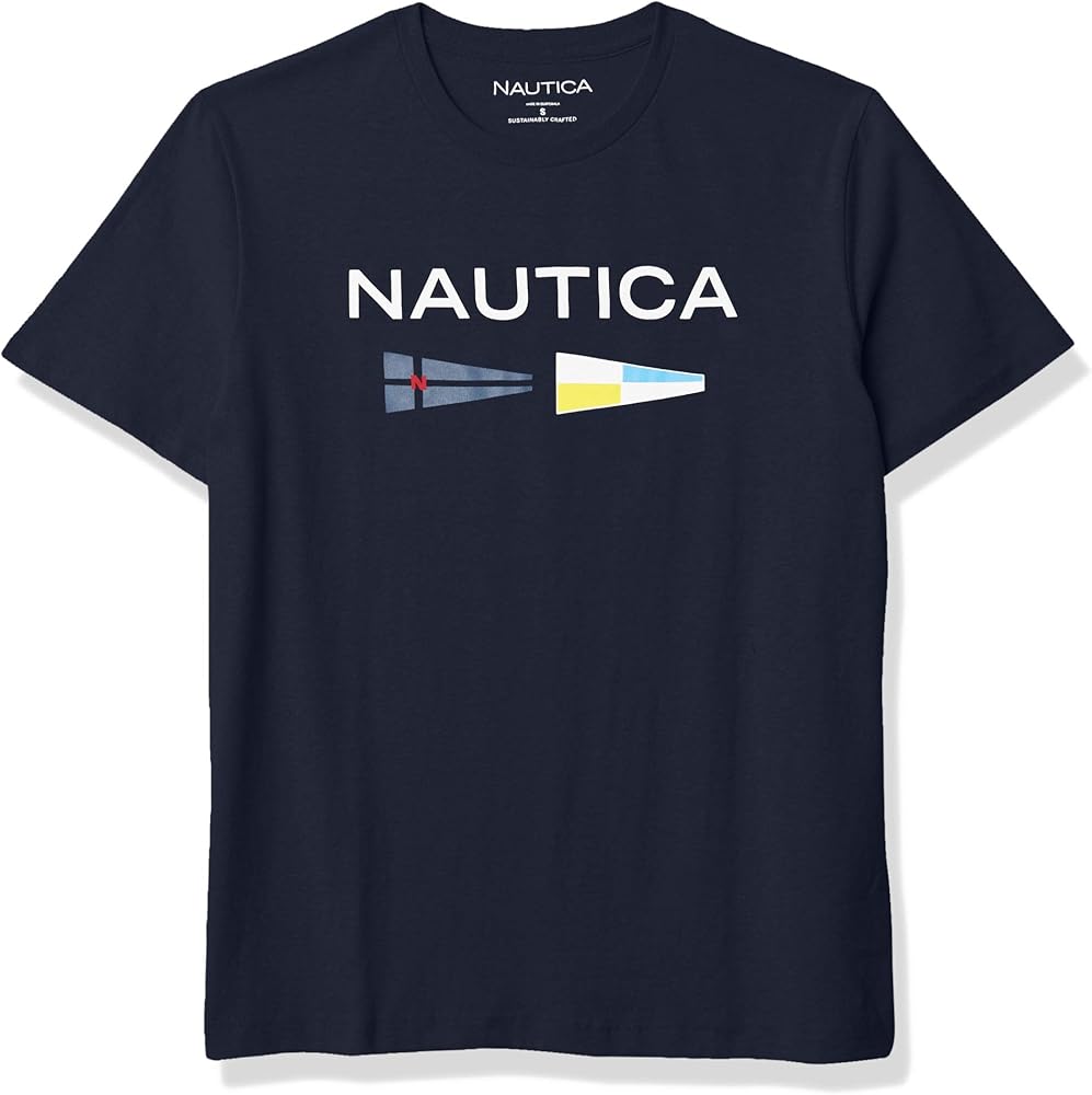 Nautica Men's Sustainably Crafted Logo Signal Flag Graphic T-Shirt