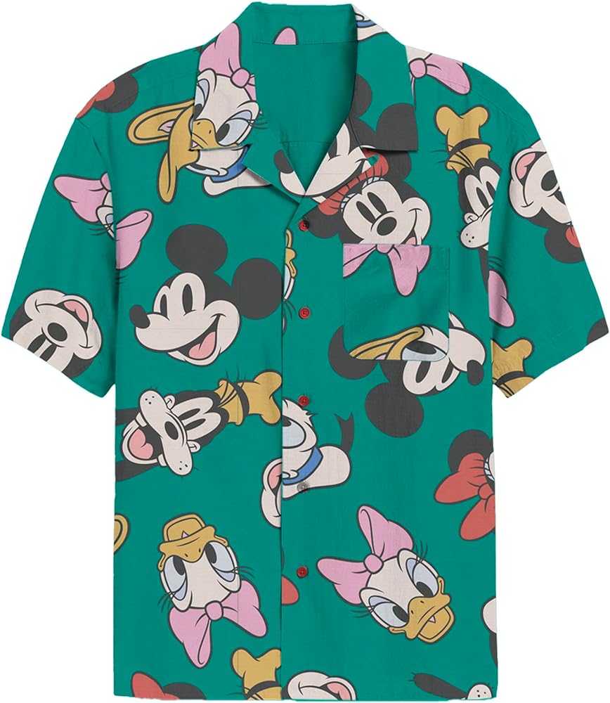 Disney Men's Mickey and Friends Button Down Shirt