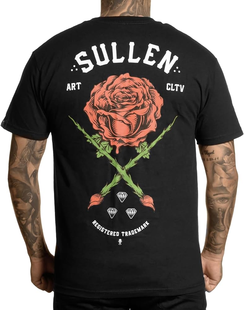 Sullen Men's Rose Badge Tattoo Lifestyle Graphic Standard Short Sleeve Tee