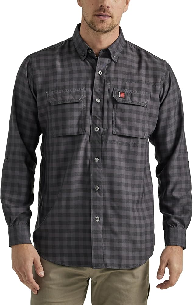 Men's Long-Sleeve Technical Button-Down Work Shirt