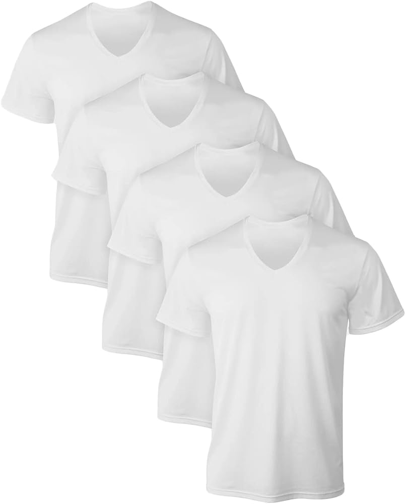 Hanes Men's Ultimate X-Temp Mesh V-Neck Undershirts, 4-Pack White XL