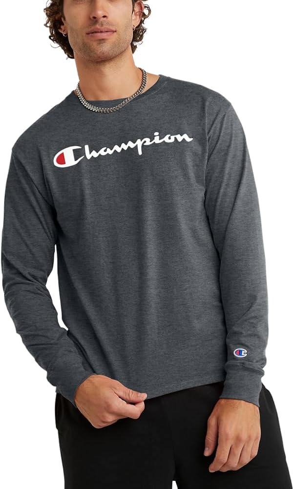 Champion Men'S Classic Long Sleeve Tee, Script