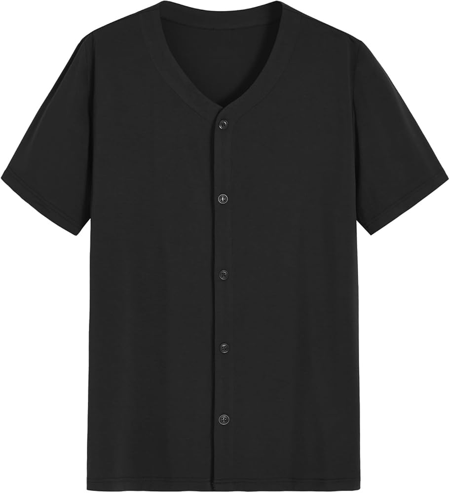 Latuza Men's Viscose Pajama Top Button Up Sleep Shirt