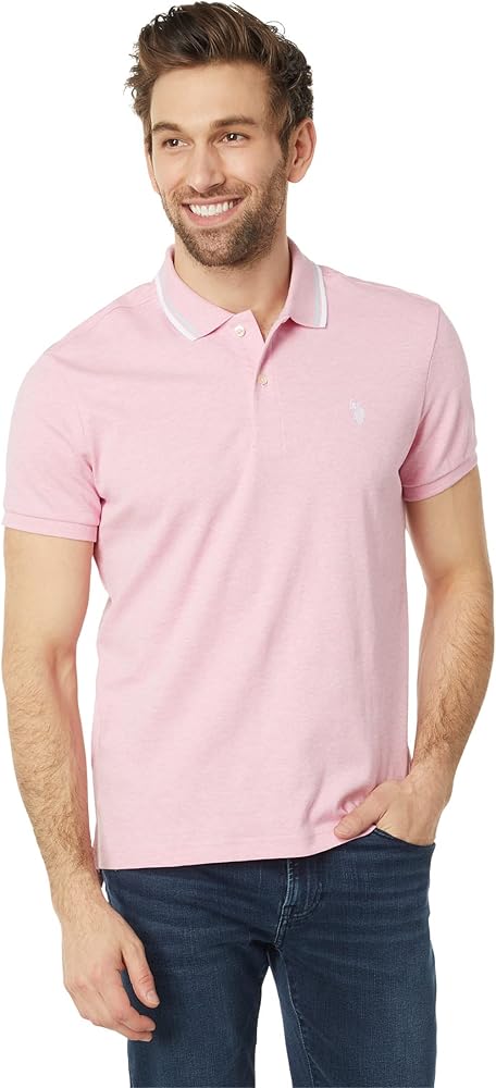 U.S. Polo Assn. Men's Slim Fit Tipped Interlock Knit Polo